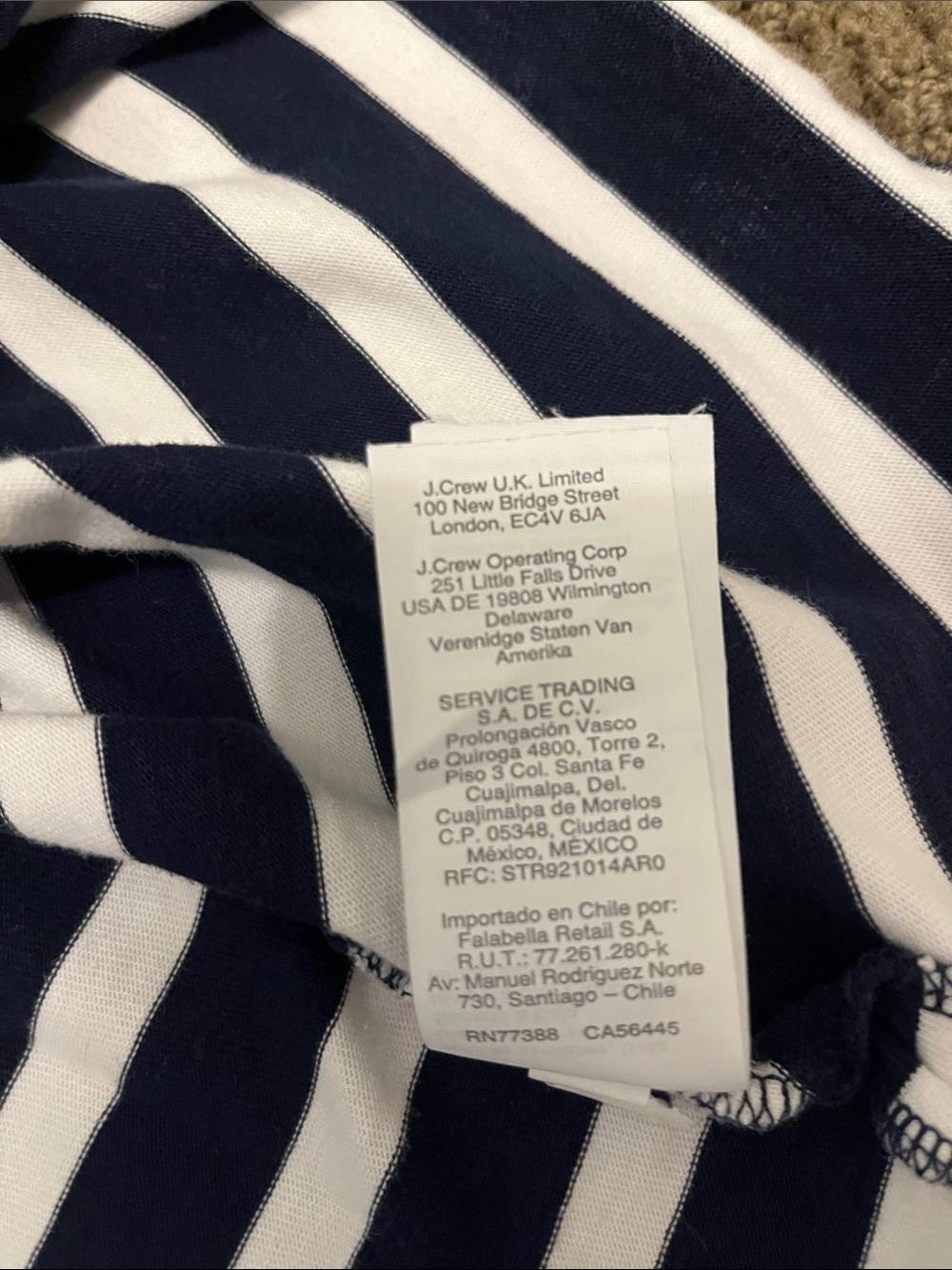 J. Crew Women’s  Navy and White Nautical Crewneck Long sleeved Knit Tunic - Picture 6 of 6